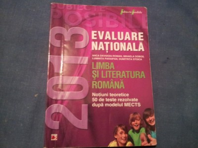 EVALUARE NATIONALA LIMBA SI LITERATURA ROMANA NOTIUNI TEORETICE . foto