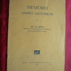 Gh.N.Leon - Memoriu Lucrarilor lui Gh.N.Leon- Prof. Facultatea Drept Cluj 1930