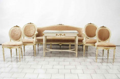 Salon , stil Ludovic, 5 piese canapea,2 fotolii, 2 scaune foto