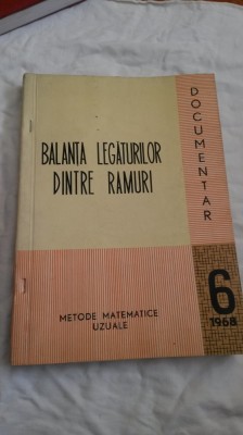 Balanta legaturilor dintre ramuri. Metode uzuale - Nr. 6, 1968 foto