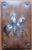 Cumpara ieftin Cavaler ; Ulei / piele / lemn , dimensiuni : 38 x 24 cm