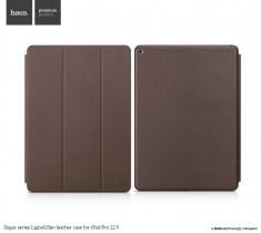 Husa SLIM piele HOCO Sugar originala iPAD PRO 12.9&amp;#039;&amp;#039;, smart cover, MARO COFFEE foto