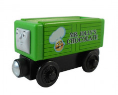 Wooden jucarie trenulet Thomas - CHOCOLATE CAR vagon din lemn cu magnet - NOU foto