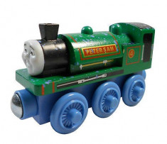 Wooden trenulet Thomas - QUARRY PETER SAM locomotiva din lemn cu magnet - NOU foto