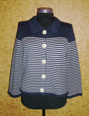 Cardigan Laura Ashley, model vintage, jacheta, culoare bleumarin inchis foto