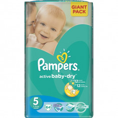 Scutece Pampers Active Baby Dry nr. 5 junior 11-18 kg 64 buc (1.01 lei/buc) foto