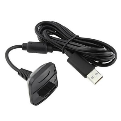 Cablu USB pentru incarcare controller / maneta Microsoft Xbox 360 NEGRU foto