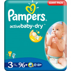 Scutece Pampers Midi nr. 3 copii 4-9 kg Giant Pack 96 buc (0.72 lei / buc) foto