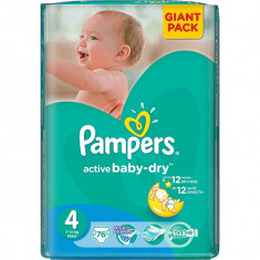 Scutece Pampers Maxi nr. 4 copii 7-14 kg Giant Pack 76 buc (0.85 lei / buc) foto