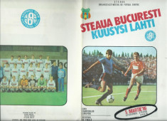 Program fotbal Steaua Bucuresti - Kuusysi lahti (1986) foto