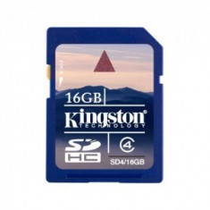 Kingston 16GB SDHC, Clasa 4 (SD Card pentru camerele foto)Secure Digital Card foto