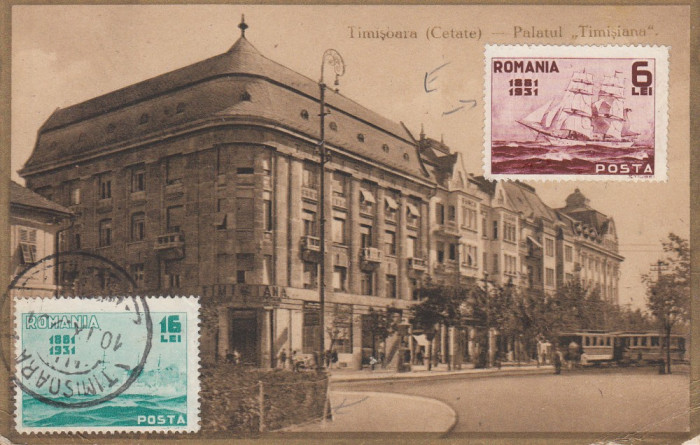 TIMISOARA CETATE PALATUL &rdquo;TIMISIANA&rdquo; T.C.V. CIRCULATA 1931
