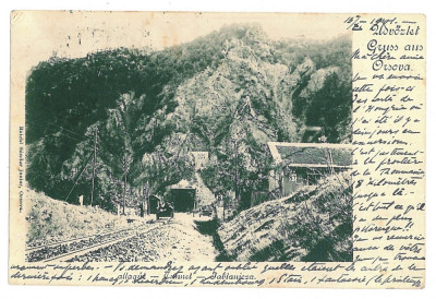 799 - ORSOVA, Tunnel Iablanita, Litho - old postcard - used - 1901 foto