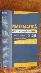 MATEMATICA GHID DE PREGATIRE M2 ,CLASELE IX-XII , SI EXAMENUL E BACALAUREAT foto