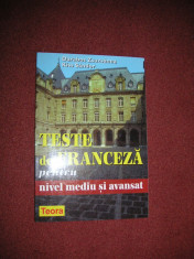 TESTE DE FRANCEZA PENTRU NIVEL MEDIU SI AVANSAT -DARABOS ZSUZSANNA, KISS SANDOR foto