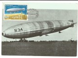 No2)ilustrata maxima-DIRIJABILUL R 34 MAREA BRITANIE-prima zi, Romania de la 1950, Aviatie