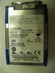 Hard disk laptop Toshiba MK1216GSG 120 Gb 1.8&amp;quot; 5400rpm SATA HP 2530P fara baduri foto