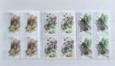 Rusia 1989 serie nestampilata 3 Blocuri apicultura Albine