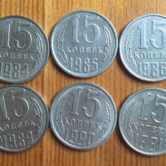 Rusia Urss 1984 lot monede 15 kopeici