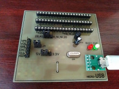 Programator PIC Pickit2 clona 3,3 ? 5V cu soclu on board foto