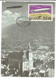 No2)ilustrata maxima-ZEPELINUL L.Z.127 SURVOLAND ORASUL BRASOV-prima zi, Romania de la 1950, Aviatie