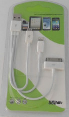 Cablu USB 3 in 1 Micro-USB / iPhone 4 / iPhone 5 foto