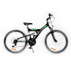 Bicicleta MTB Passati Voyager 26&amp;quot; negru/verde fullsuspension foto