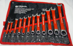 Chei Combinate Fixe/Inelare-STRAUS-ChromeVanadium-12PCS(6-22 mm) foto