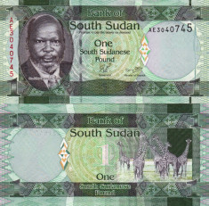 SUDANUL DE SUD 1 pound 2011 UNC!!! foto