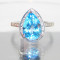 Inel aur 14k TOPAZ ALBASTRU 3.57ct si diamante accente