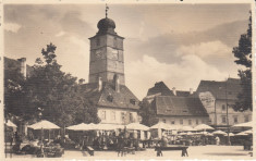 SIBIU , TARG LA PIATA PRINTUL CAROL , FOTO ORIGINAL FISCHER , SIBIU 1938 foto