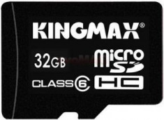 Kingmax, 32GB, KM32GMCSDHC61A, Clasa 6, Micro Secure Digital Card cu adaptor SD foto