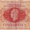CAISSE CENTRALE DE LA FRANCE D&#039;OUTRE MER 5 FRANCS FRANCI 1944 F