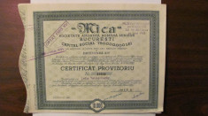 PVM - Certificat Provizoriu 10000 lei MICA 1941 minerit foto