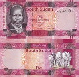 SUDANUL DE SUD 5 pounds 2011 UNC!!!