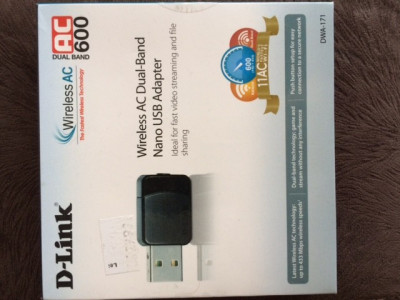 Adaptor USB Wireless D-LINK DWA-171, Dual-Band 150 + 433Mbps, negru foto