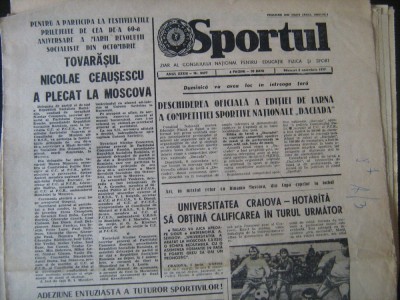 Ziarul Sportul (2 noiembrie 1977), U Craiova inaintea meciului cu Dinamo Moscova foto