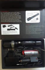 Lanterna POLICE LED cu acumulator + 2 incarcatoare foto