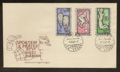 Cehoslovacia 1962-FDC,SPORT,ciclism,popice,baschet foto