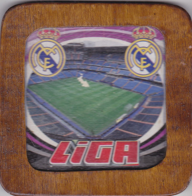Suport de pahar din lemn , Real Madrid foto