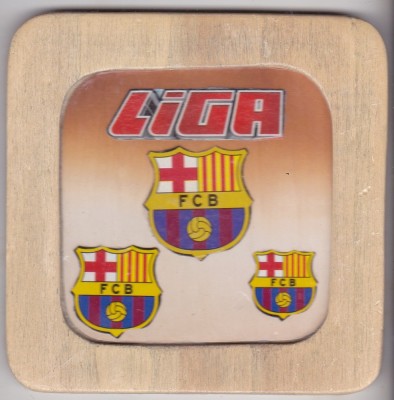 Suport de pahar din lemn , FC Barcelona foto
