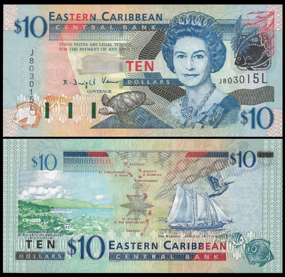 St Lucia 2003 10 dollars UNC arhiva Okazii.ro