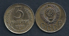 RUSIA URSS 3 COPEICI KOPEICI KOPEIKI 1956 [1] livrare in cartonas foto