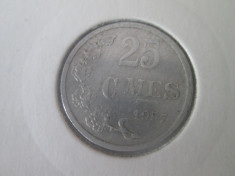 Luxemburg 25 centimes 1957 foto