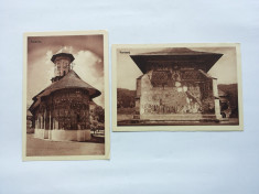 BUCOVINA-MANASTIRILE SUCEVITA SI VORONET-2 IMAGINI DIN PLIANT SUVENIR ANII 40 foto