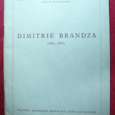 T.I.Stefureac - Dimitrie Brandza - Ed.1956 Prima Ed. Academia Romana RPR