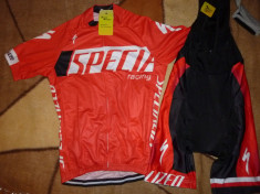 echipament ciclism complet Specialized rosu Racing set pantaloni tricou NOU foto
