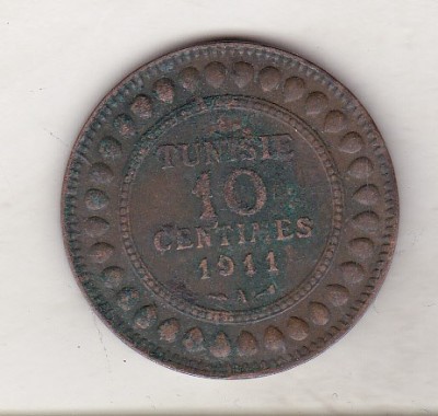 bnk mnd Tunisia 10 centimes 1911 foto
