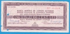 CEC DE CALATORIE (CHEQUE DE VOYAGE) - ARAD - BERLIN - 100 LEI, ANUL 1984 foto