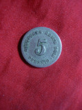 Moneda 5 Pf.1888 litera F Germania , metal ,cal.f.buna, Europa